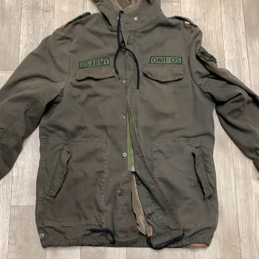 Mens ONA-OS‎ Army Parka Military Hooded Utility Jacket - Picture 6 of 9